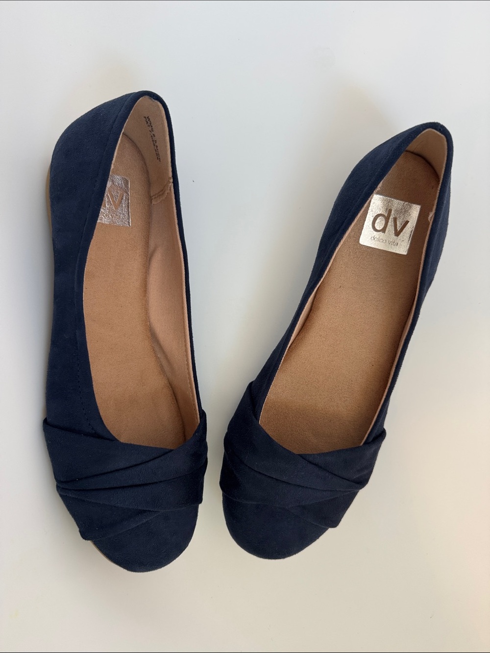 DV by Dolce Vita Navy Twisted Toe Ballet Flats Size 8.5